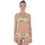 Flower Flora Floral Nature Pattern Seamless Criss Cross Bikini Set