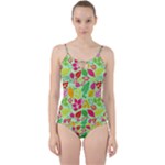 Flower Flora Floral Nature Pattern Seamless Cut Out Top Tankini Set