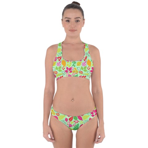 Flower Flora Floral Nature Pattern Seamless Cross Back Hipster Bikini Set from ArtsNow.com