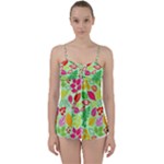 Flower Flora Floral Nature Pattern Seamless Babydoll Tankini Top