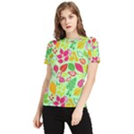 Flower Flora Floral Nature Pattern Seamless Women s Short Sleeve Rash Guard