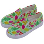 Flower Flora Floral Nature Pattern Seamless Kids  Canvas Slip Ons