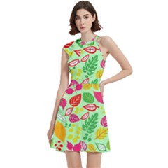 Cocktail Party Halter Sleeveless Dress With Pockets 