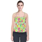 Flower Flora Floral Nature Pattern Seamless Velvet Spaghetti Strap Top