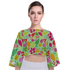 Tie Back Butterfly Sleeve Chiffon Top 