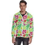 Flower Flora Floral Nature Pattern Seamless Men s High Neck Windbreaker