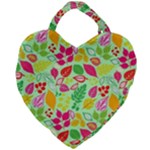 Flower Flora Floral Nature Pattern Seamless Giant Heart Shaped Tote