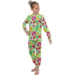 Flower Flora Floral Nature Pattern Seamless Kids  Long Sleeve Set 