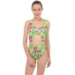 Flower Flora Floral Nature Pattern Seamless Center Cut Out Swimsuit