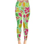 Flower Flora Floral Nature Pattern Seamless Inside Out Leggings