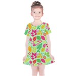 Flower Flora Floral Nature Pattern Seamless Kids  Simple Cotton Dress