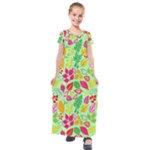 Flower Flora Floral Nature Pattern Seamless Kids  Short Sleeve Maxi Dress