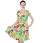 Flower Flora Floral Nature Pattern Seamless Cap Sleeve Midi Dress