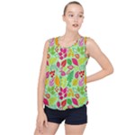 Flower Flora Floral Nature Pattern Seamless Bubble Hem Chiffon Tank Top