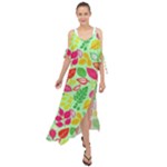 Flower Flora Floral Nature Pattern Seamless Maxi Chiffon Cover Up Dress