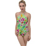 Flower Flora Floral Nature Pattern Seamless Go with the Flow One Piece Swimsuit