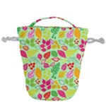 Flower Flora Floral Nature Pattern Seamless Drawstring Bucket Bag