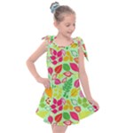 Flower Flora Floral Nature Pattern Seamless Kids  Tie Up Tunic Dress