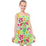 Flower Flora Floral Nature Pattern Seamless Kids  Cross Back Dress