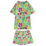 Flower Flora Floral Nature Pattern Seamless Kids  Swim T-Shirt and Shorts Set