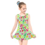 Flower Flora Floral Nature Pattern Seamless Kids  Skater Dress Swimsuit