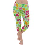 Flower Flora Floral Nature Pattern Seamless Lightweight Velour Capri Yoga Leggings