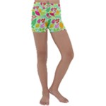 Flower Flora Floral Nature Pattern Seamless Kids  Lightweight Velour Yoga Shorts