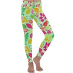 Flower Flora Floral Nature Pattern Seamless Kids  Lightweight Velour Classic Yoga Leggings