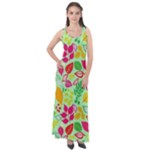 Flower Flora Floral Nature Pattern Seamless Sleeveless Velour Maxi Dress