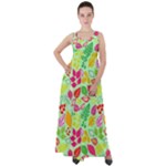 Flower Flora Floral Nature Pattern Seamless Empire Waist Velour Maxi Dress