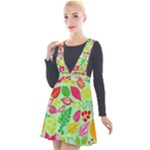 Flower Flora Floral Nature Pattern Seamless Plunge Pinafore Velour Dress