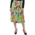 Flower Flora Floral Nature Pattern Seamless Classic Velour Midi Skirt 