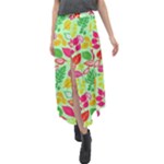 Flower Flora Floral Nature Pattern Seamless Velour Split Maxi Skirt