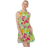 Flower Flora Floral Nature Pattern Seamless Sleeveless Shirt Dress