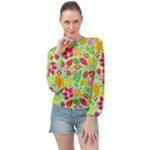 Flower Flora Floral Nature Pattern Seamless Banded Bottom Chiffon Top