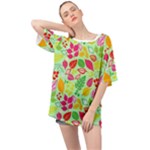 Flower Flora Floral Nature Pattern Seamless Oversized Chiffon Top