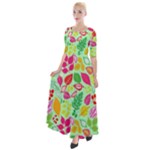 Flower Flora Floral Nature Pattern Seamless Half Sleeves Maxi Dress