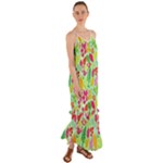 Flower Flora Floral Nature Pattern Seamless Cami Maxi Ruffle Chiffon Dress