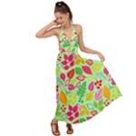 Flower Flora Floral Nature Pattern Seamless Backless Maxi Beach Dress