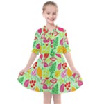 Flower Flora Floral Nature Pattern Seamless Kids  All Frills Chiffon Dress