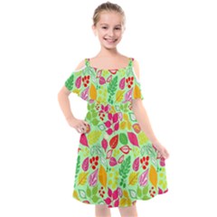 Kids  Cut Out Shoulders Chiffon Dress 