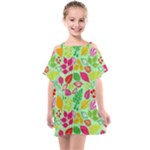 Flower Flora Floral Nature Pattern Seamless Kids  One Piece Chiffon Dress