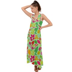 V-Neck Chiffon Maxi Dress 