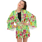 Flower Flora Floral Nature Pattern Seamless Long Sleeve Kimono