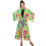 Flower Flora Floral Nature Pattern Seamless Maxi Kimono