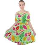 Flower Flora Floral Nature Pattern Seamless Cut Out Shoulders Dress