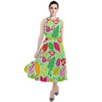 Flower Flora Floral Nature Pattern Seamless Round Neck Boho Dress