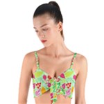 Flower Flora Floral Nature Pattern Seamless Woven Tie Front Bralet