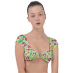 Flower Flora Floral Nature Pattern Seamless Cap Sleeve Ring Bikini Top