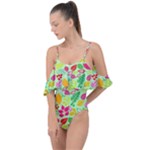 Flower Flora Floral Nature Pattern Seamless Drape Piece Swimsuit